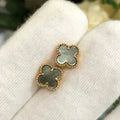 VCA CLOVER MINI 9.5MM GRAY MOP EARRINGS