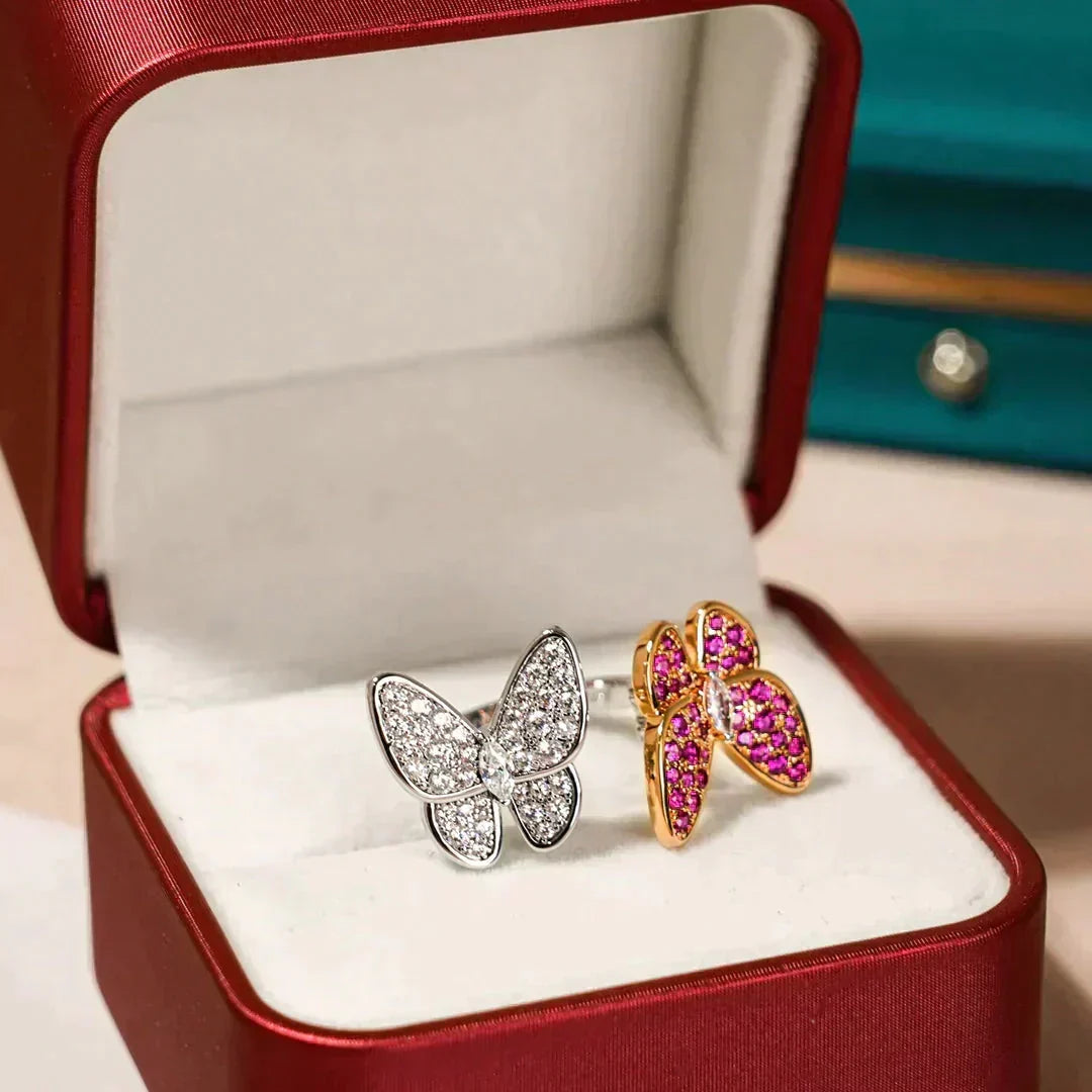 VCA TWIN BUTTERFLY DIAMOND RING