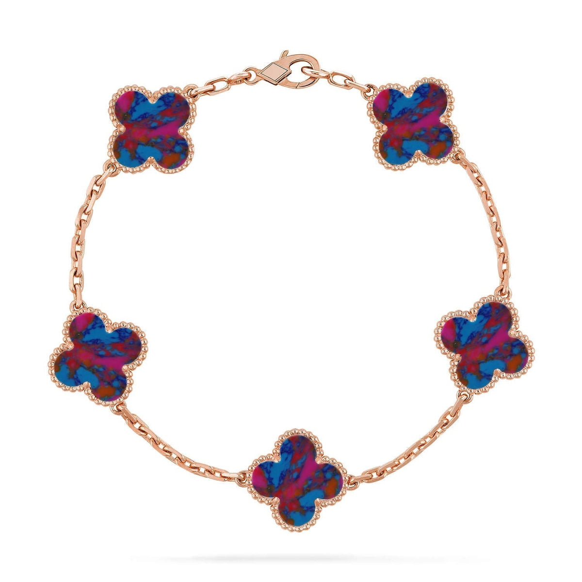 VCA CLOVER 5 MOTIF COLOR GEMSTONES BRACELET COLLECTION
