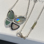 VCA LARGE BUTTERFLY SILVER PENDANT DIAMOND NECKLACE